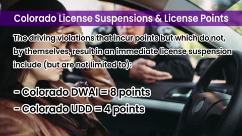 Colorado License Suspensions and License Points - DUI Law Firm Denver