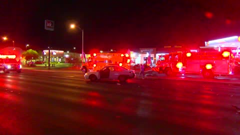 Large Crash Shuts Down Major Las Vegas Intersection - Multiple People Hospitalized