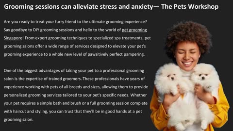 Grooming sessions can alleviate stress and anxiety — The Pets Workshop