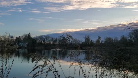 Neighborhood Pond at Sunset