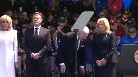 Biden at Normandy disembarking memorial