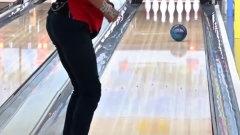 Bowler Catches Lucky Break and Kicks Pins Out!