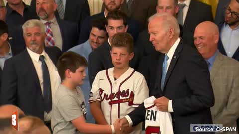 Joe Biden Calls Up "Everybody Under 15" to Take Photos with Atlanta Braves