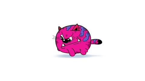 Funny pink cat animation