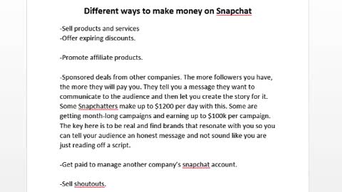 Making Money On Snapchat 4