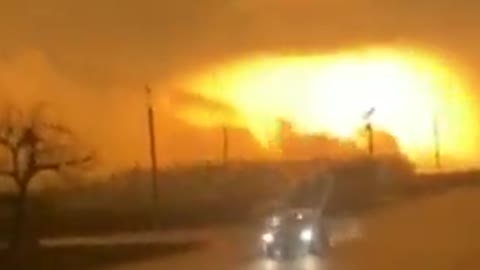 Massive explosion outside Palanka in Cherkasy Oblast in Ukraine