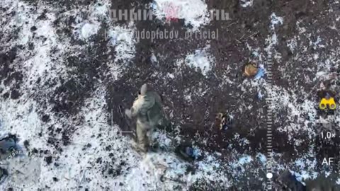 A Ukrainian soldier survived a Russian drone strike on his dugout.