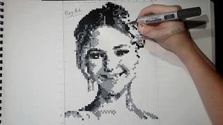 Este retrato de Jennifer Lawrence hecho con "Arte Pixel" es completamente impactante