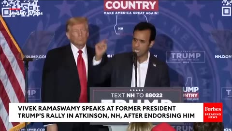 BREAKING NEWS: Vivek Ramaswamy Joins Trump At New Hampshire Rally To Encourage Voters To Support Him