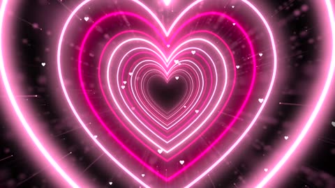 638. Neon Heart Tunnel🩷Pink Heart Background Heart