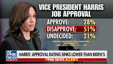 New Poll Shows VP Kamala Harris Has An ABYSMAL 28% Approval Rating