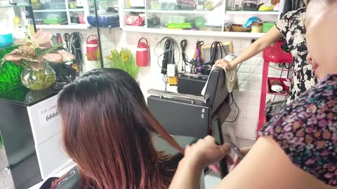 Vietnam Barbershop - How to Cut Leaf Shape Hair