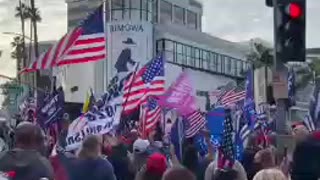 Trump supporters in the streets of Beverly Hills chanting USA USA!!