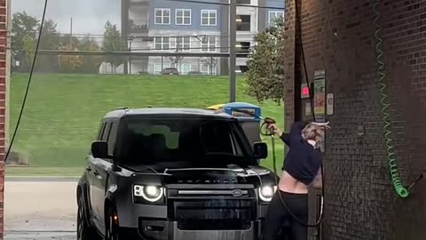 Car wash prank.