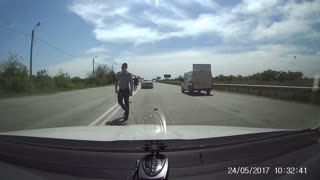 Runaway Tire on Highway