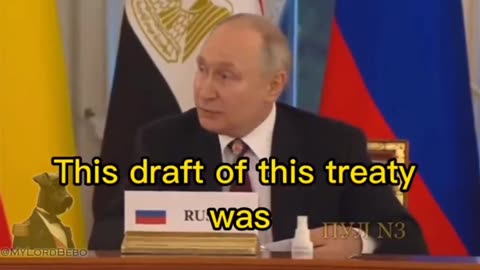 Putin shows african leaders the agreement that Kiew broke for ceasfire.