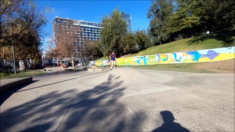 Skateboard at Araucano Skatepark in Santiago, Chile