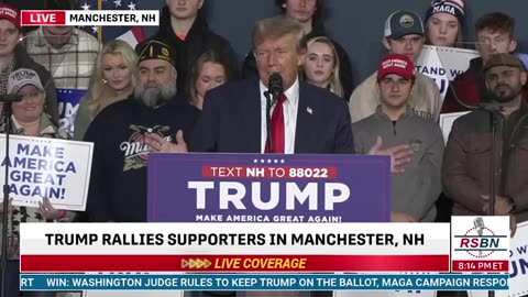 "I took a Cognitive test... and I ACED it!" President Donald J. Trump speaks in Manchester, NH