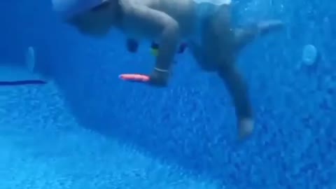 A little baby Swimming in a pool #Viral Video