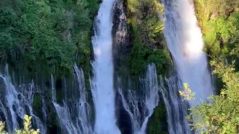 Jaw-dropping footage of the majestic Burney Falls in California