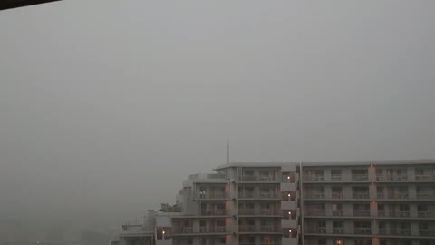 Ear-piercing boom as lightning strikes apartment complex