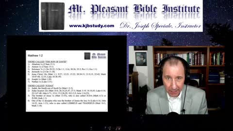 Mt. Pleasant Bible Institute (01/25/21)- Matthew 1:2-16