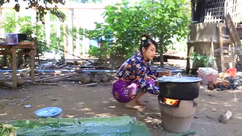 Yummy cooking sea food recipe _ Cooking skills _ Khmer Survival Skills (1)