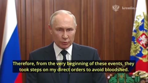 Historic Vladimir Putin Speech on Wagner Group Insurrection