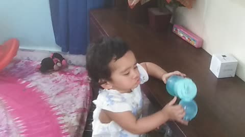 My cute baby playing