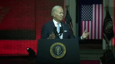 Biden briefly reacted to a group of hecklers near Independence Hall