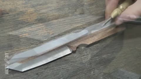 Making a Knife from an Old File | NO POWER tools Knife Making of 3