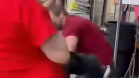 Employees attack a man for Mask
