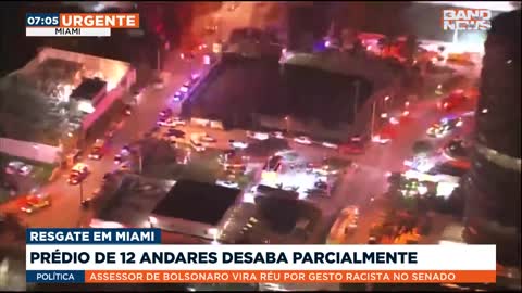 Prédio de 12 andares desaba parcialmente em Miami