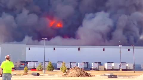 Walmart Distribution Center Goes Up in Flames