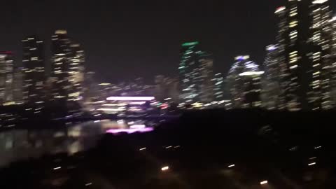 a night view of a skyscraper