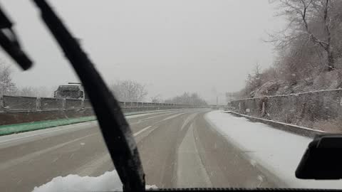 Snow on the road!