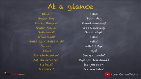 Learn German A1 lesson 1 Greetings