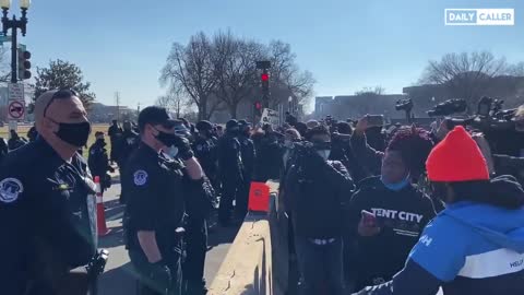 BLM/Antifa Marxists currently abusing officers on capitol hill