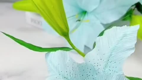 Handmade diy paper lily flowers for home decoration