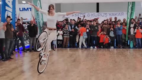 Girl Biker Performs - You Must See