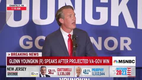 Glenn Youngkin Celebrates After Projected Virginia Governor Win