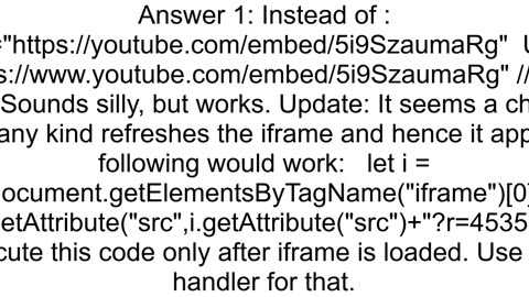 iFrame embed for Youtube video not appearing in Safari
