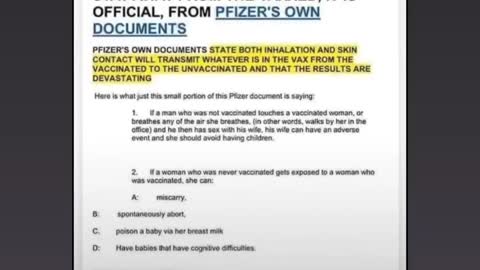 Pfizer document admits that vaccinated people are a health risk with unforseen consequences