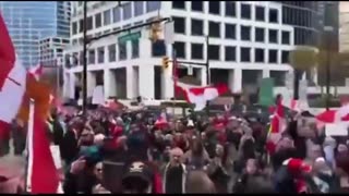 Crowd in Canada chanting ARREST BILL GATES