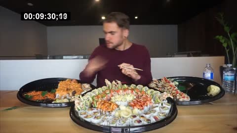 WORLDS BIGGEST SUSHI CHALLENGE | Impossible Food Challenge | Huge Sushi Platter | Man Vs Food