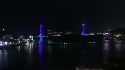 Yeosu night sea in Korea