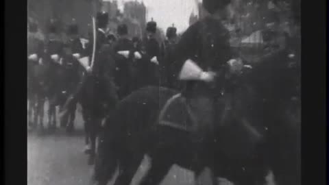 President McKinley & Escort Going To The Capitol (1901 Original Black & White Film)