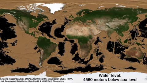 Draining Earth's oceans, revealing the two-thirds of Earth's surface