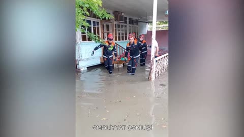 In Azerbaijan, Areas In Two Major Cities Are Flooded Due To Heavy Rains