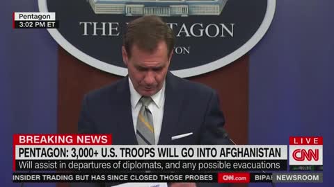 Pentagon Spox: 3000+ Troops To Help Evacute U.S. Embassy Personnel In Afghanistan